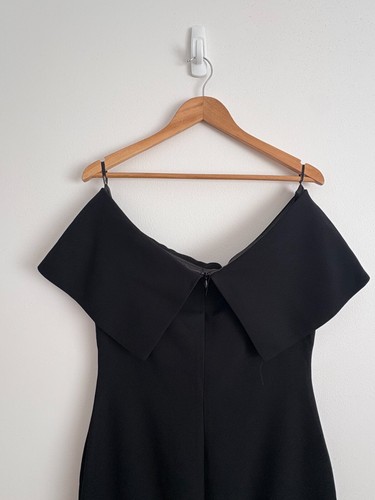 Carla Zampatti Size 12 Off the shoulder Black Sabrina Sheath Dress RRP $699 - Picture 8 of 8