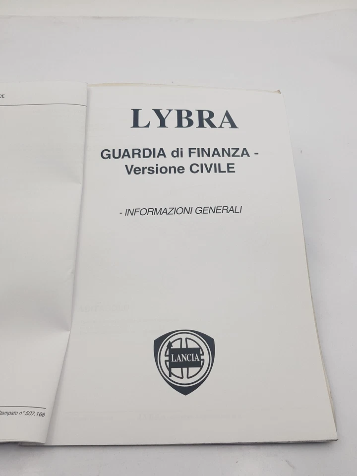 Manuale officina Lancia Lybra Guardia di Finanza vers. civile dati e riparazioni - Immagine 3 di 4