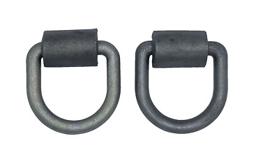PAIR - 5/8'' Weld On D Ring Chain Tie Down 18,000 Rated Trailer Truck Forged Loop