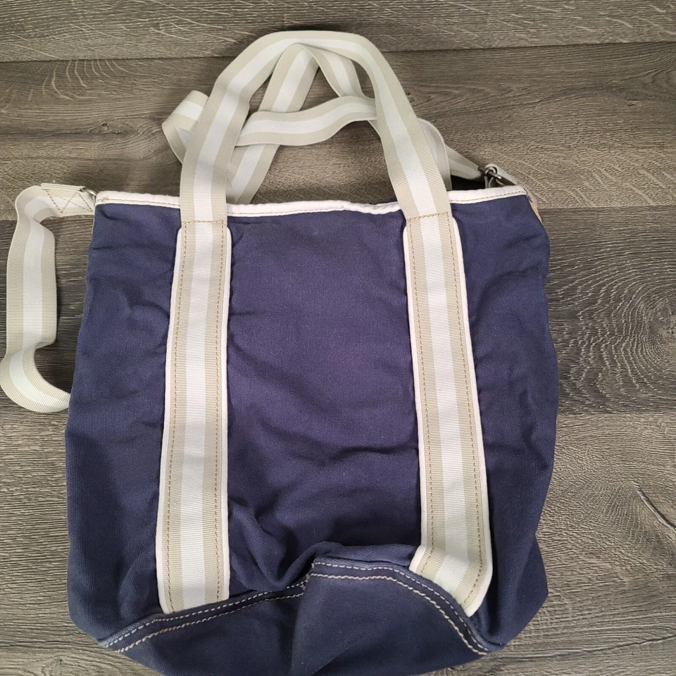 Bolso de Playa American Eagle de Lona a Rayas Azul y Blanco Foto 3 de 4