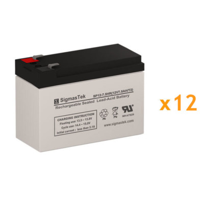 Liebert GXT2-60 UPS Battery Set (Replacement) By SigmasTek 12V 7.5AH