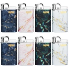 8 Bic DJEEP Lighters Textured Marble Design Disposable 2 Lighters Of Each Design