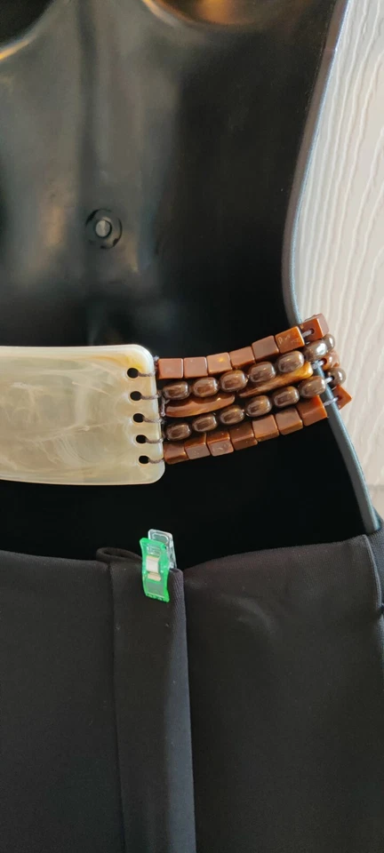 Cuentas y plástico de 60 pulgadas, marrón, cinturón o collar de cuerda, estilo boho e hippie Foto 4 de 4