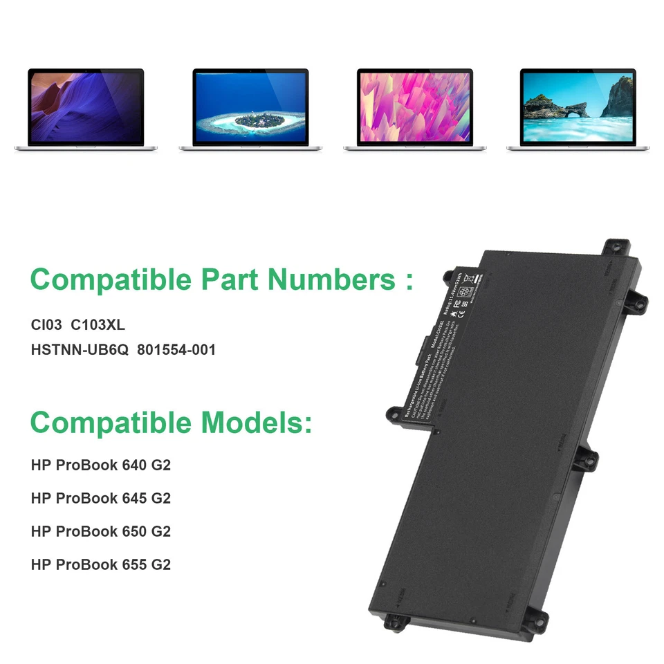 Battery for HP CI03XL 801517-422 Probook 640 645 650 655 G3 Probook T7B31AA NEW - Image 2 of 4
