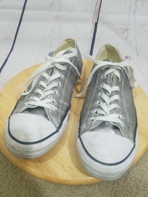 silver converse low tops