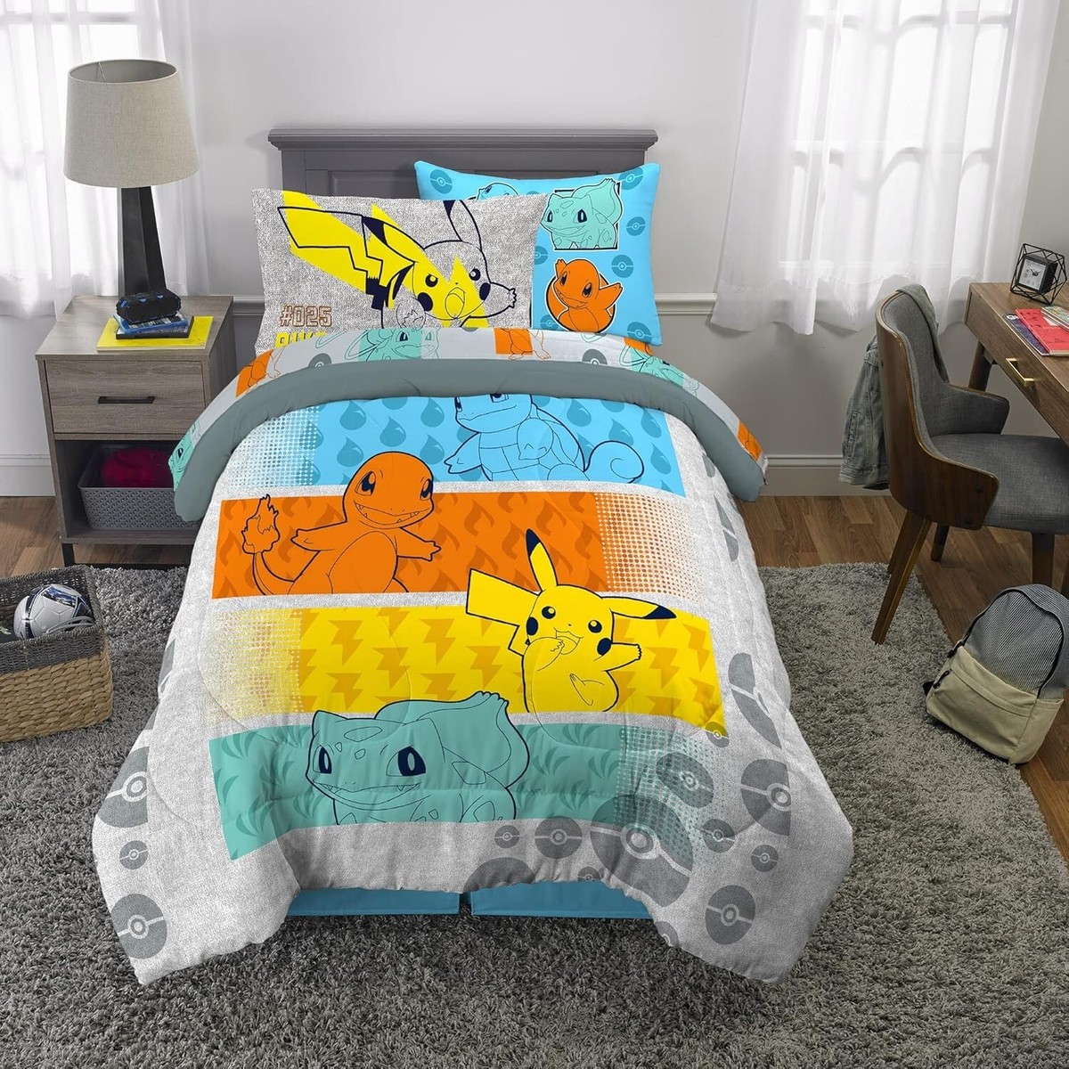 Comforter Set 2-Piece Twin/Full Pokemon Kids Bedding Reversible - Main Image