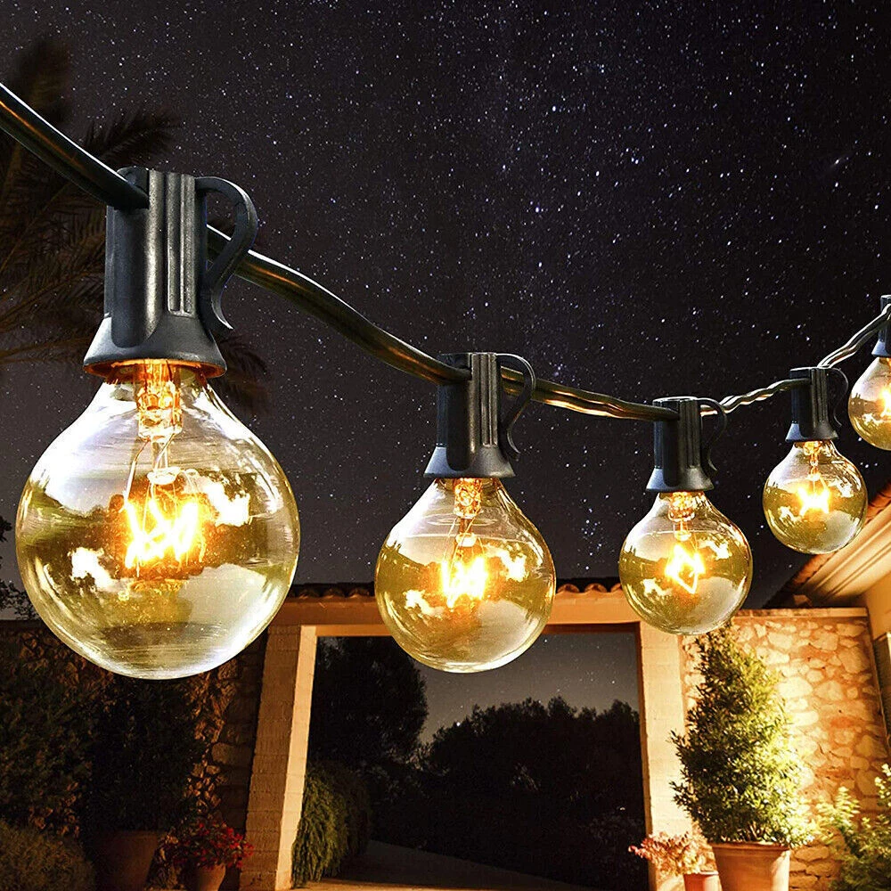 10 25 30 50FT G40 Outdoor LED String Lights AC220V 240V Patio Hanging Light Lamp