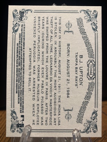 2010 Topps Allen & Ginter This Day in History B.J. Upton Tampa Bay Rays #TDH44 - Picture 2 of 2