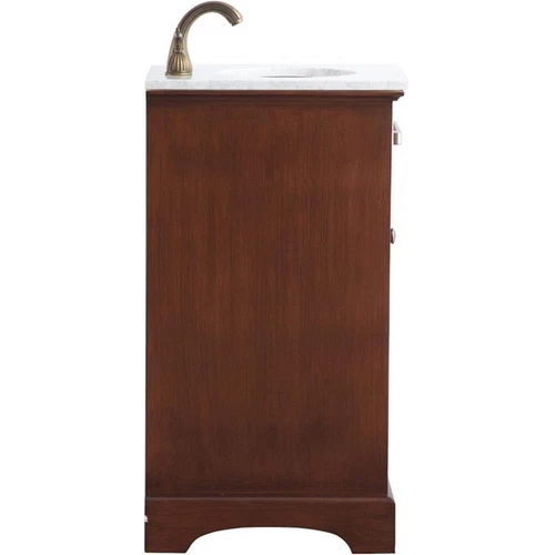 Elegant Decor Americana 19" Single Marble Top Bathroom Vanity in Teak - Picture 6 of 18