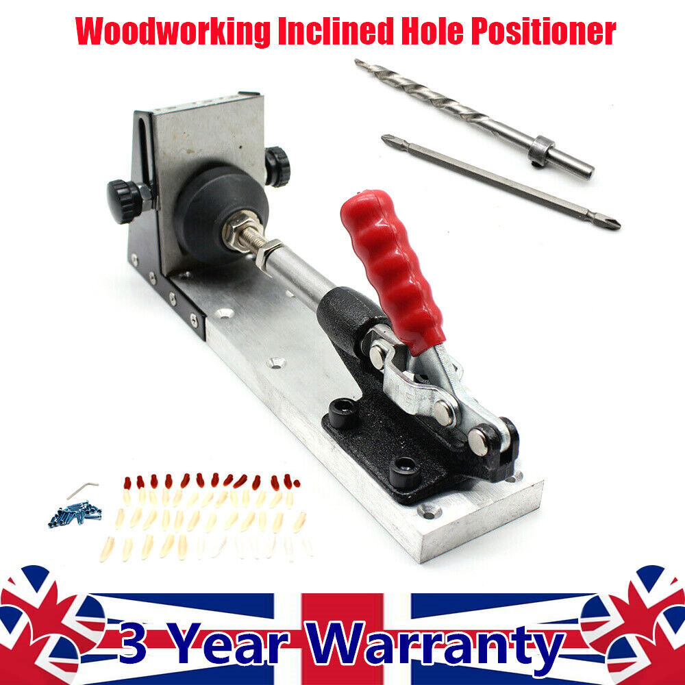 Wood PocketHole Jig Kit Drill Bit Screws Carpentry Tool Set