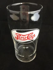 1940's 10oz Pepsi-Cola Double Two Dot ACL Logo Fountain Glass Syrup Line Cup