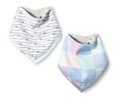Vineyard Vines Target 2 Pk Baby Bibs Whale Line Patchwork Muslin Bandanna Style