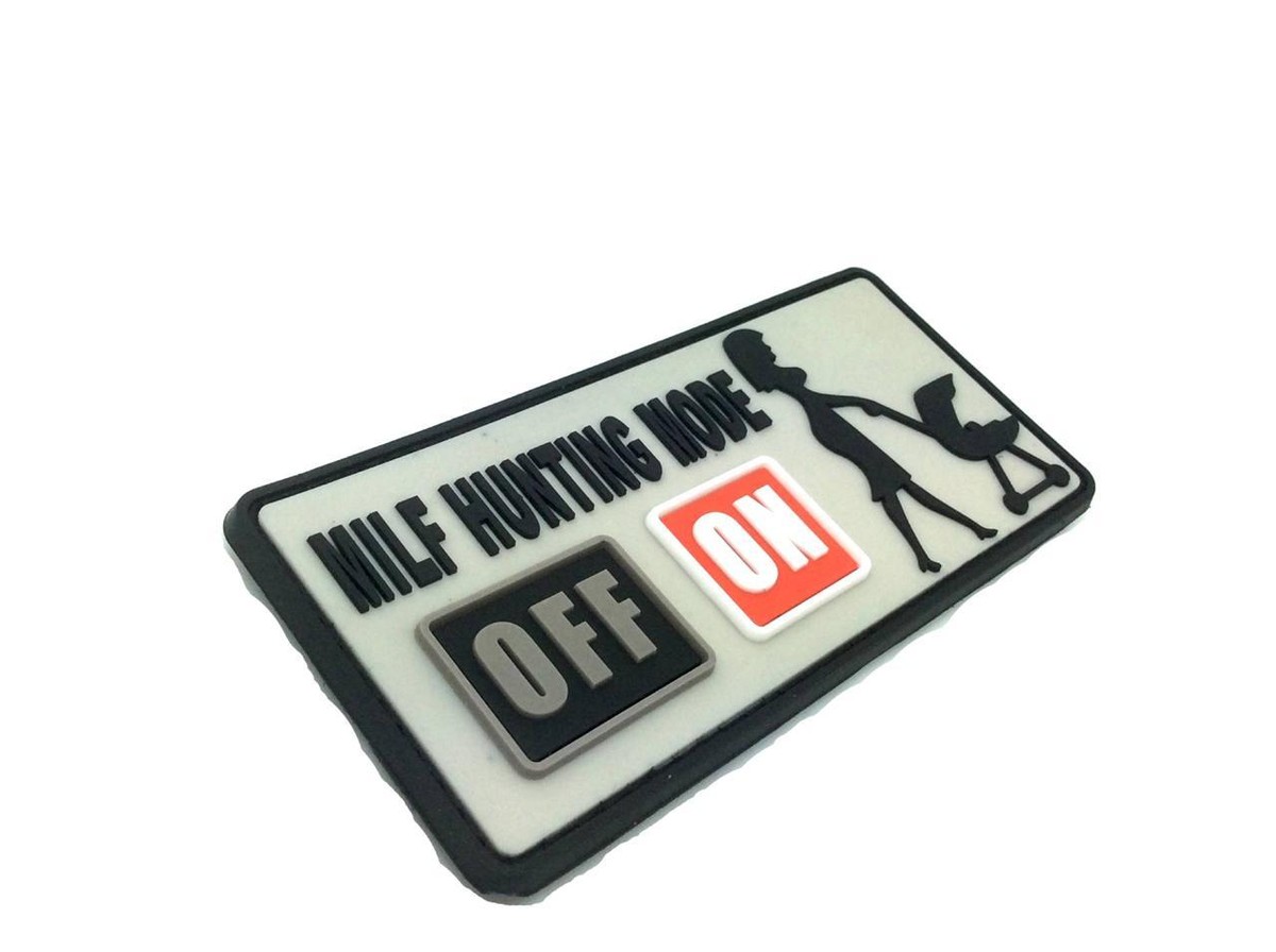 Patch PVC Milf Hunting Mode On – Pour Airsoft, 100 Mm X 45 Mm, Fermeture à Crochet