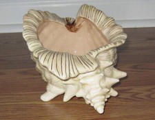 Atlantic Mold 1940 s CONCH Shell Ceramic Peac...