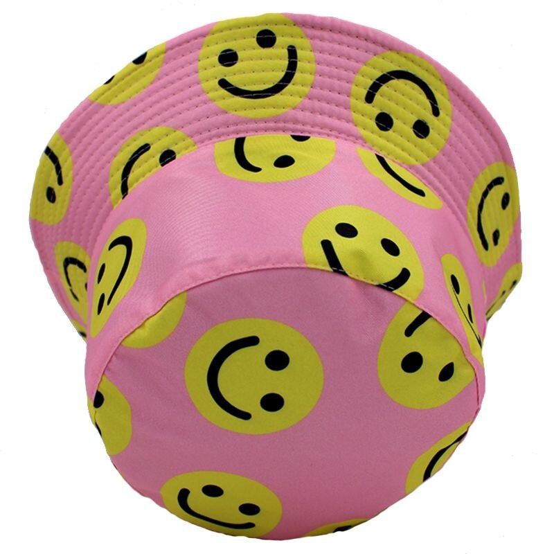 Bonnet à Rabat Réversible Justice - Paillettes Emoji Visage Smiley Avec Pompons - Fille - Neuf