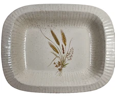 Treasure Craft Vintage Casserole Dish Microwave Oven Golden Wheat Baking 865 USA