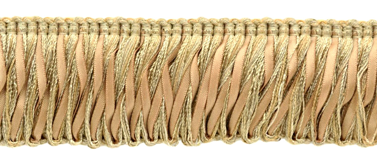 Caramel Beige 2"" Satin Ribbon Loop Fringe [27 Yards]