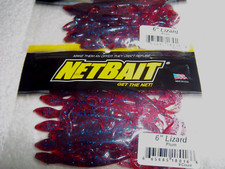 (LOT OF-4-PKS)-NETBAIT 6" LIZARDS IN THE COLOR PLUM / 9-PER PACK GET 36-LIZARDS