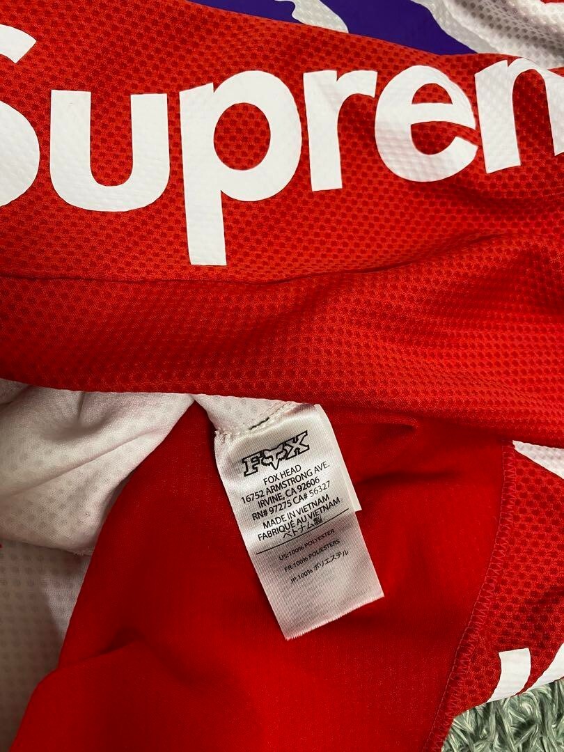 Supreme Fox Racing Moto Jersey Multi color 2018SS White Red Supreme Fox Racing Moto Jersey Multi color 2018SS White Red