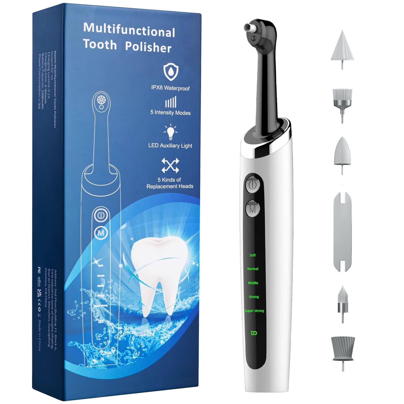 Tooth Polisher, Multifunctional Head Teeth Cleaning Kit for Fighting Tooth Sm...