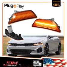 Amber LED Front Side Marker Lights Assembly For 2021-2024 Kia K5 Gen5 DL3 Sedan