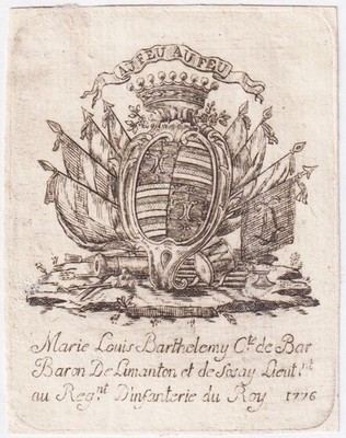 EXLIBRIS ABBAYE DE Saint-Alyre Clermont-Ferrand Blason Bookplate Gravure 357649785570