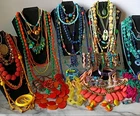 Vintage Retro Funky Quirky Costume Jewelry Lot Boho Fun Colorful Hippy Y2K Art