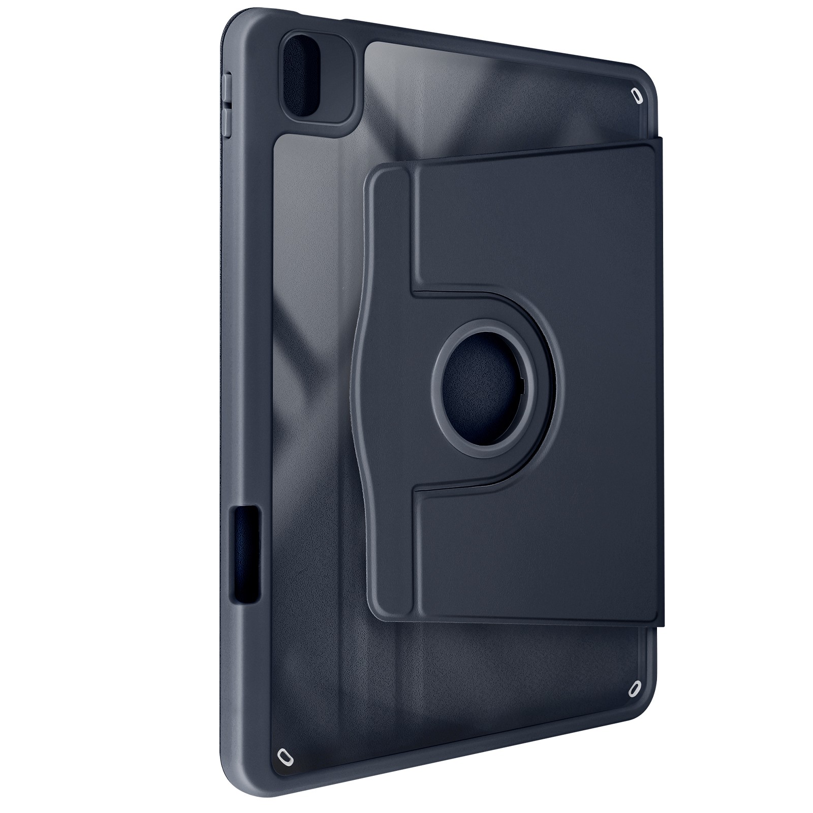 Coque iPad Pro 11 M4 2026 Avizar avec support rotatif 360 et veille automatique bleu en silicone