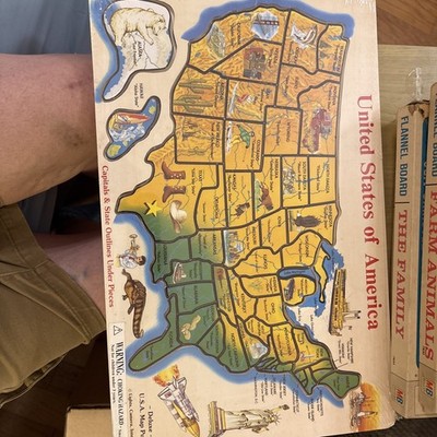 Melissa & Doug USA Map Wooden Puzzle, Multicolor, 18x12