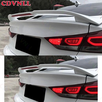 For Hyundai Elantra 2017-18 Bright White Rear Trunk Spoiler Wing Lip Strip Trim