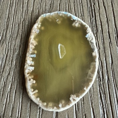Beautiful Section Freeform Geode Agate Pendant Bead 62x45x5mm - Item #274
