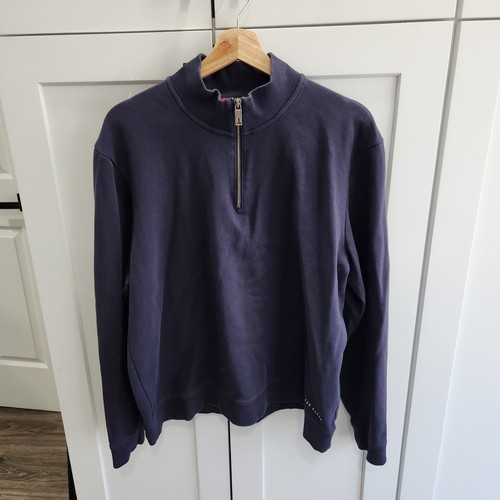 Ted Baker London Mens Navy Funnel Neck Long Sleeve Half Zip Sweatshirt Size 7 - Picture 3 of 10