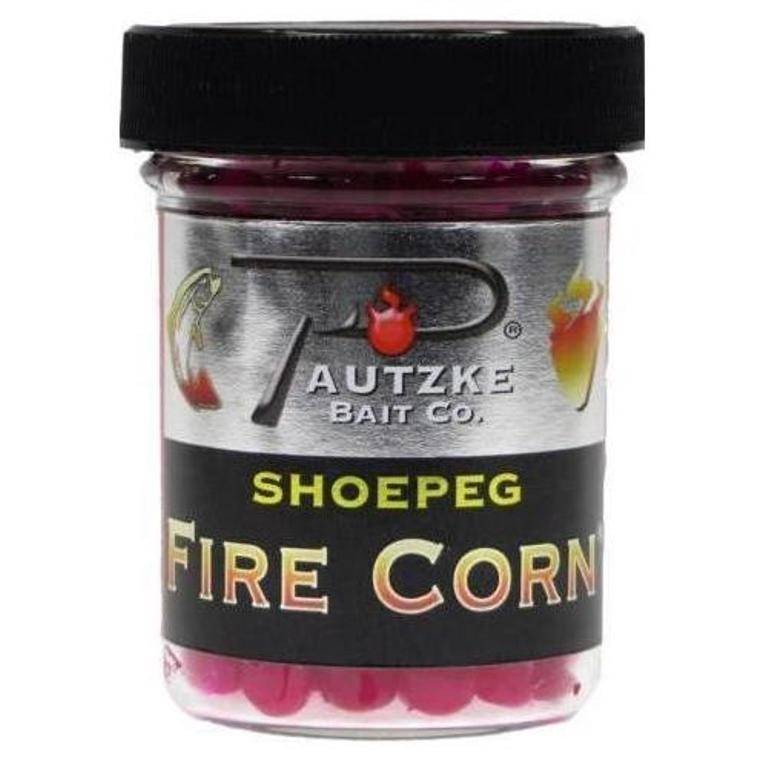 Pautzke Shoepeg Kokanee Fire Corn Salmon Fishing Bait 1.75 oz Jar Red