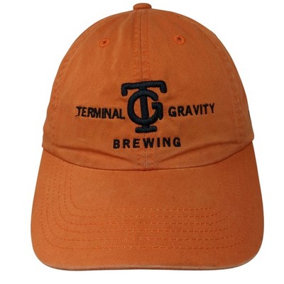 Terminal Gravity Brewing Slideback Hat Orange One Size Embroidered