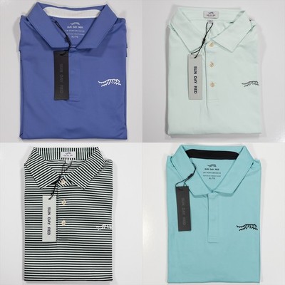 Sun Day Red XL 4 Pack Polo Bundle Porcelain Denim Blue Pale Blue Stripe NWT