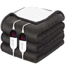 Heated Blanket 90" x 100", Dual Control Electric Blanket King Size with 10 Ti...