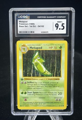 Metapod (1st Edition) graded CGC 9.5 for sale on eBay