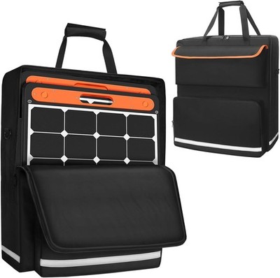 Solar Panel Storage Bag for 2 Panels Carrying Case Multi Pocket Travel Cover