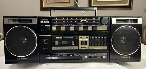 VTG Fisher PH-406 Boombox, Detachable Spkrs, EQ, Cassette, AM/FM Stereo *Works*