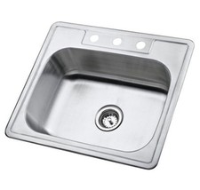 Kingston Brass K25228 Gourmetier 25" Single Basin Drop-In - Nickel