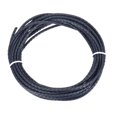 Braided Leather Cord, 3mmx5m Round Faux Leather Bolo String, Dark Blue
