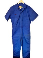 Vintage Blue Work Wear Guard Mechanics Coveralls "Allen" Large short sleeve
