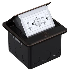 WEBANG Pop Up Floor Outlet Covers Box with 20 Amp Stainless Steel GFCI Tamper,