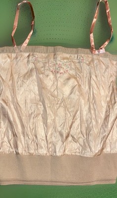 Embroidered Camisole Tank Satiny Almond & Peach New Buffalo David Bitton SZ M