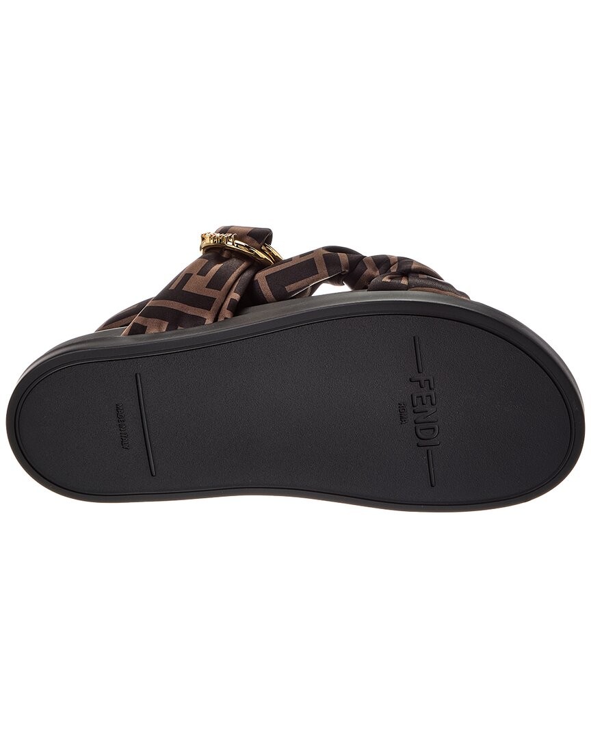 Fendi Feel Ff Satin Sandal Women's Brown 38 thumbnail 4