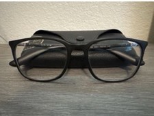 Black Full Rim Plastic Eyeglass Frames, Solid Pattern, Unisex Adults