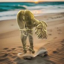 Cool Lucky Girl Nude Coin Art Collectable Medallion Head Or Tails Gold  Plated