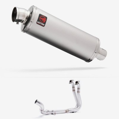 Lextek Edelstahl OP1 matt 350mm Auspuffanlage Schalldämpfer schwarz poliert