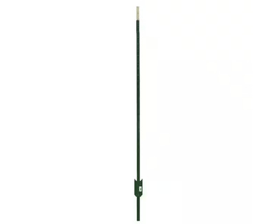 1-3/4 In. X 3-1/2 In. X 6 Ft. Green Steel Fence T-Post with Anchor Plate