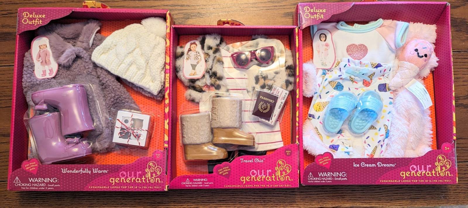 Our Generation Doll clothes - 3 different sets- NIB- for 18 